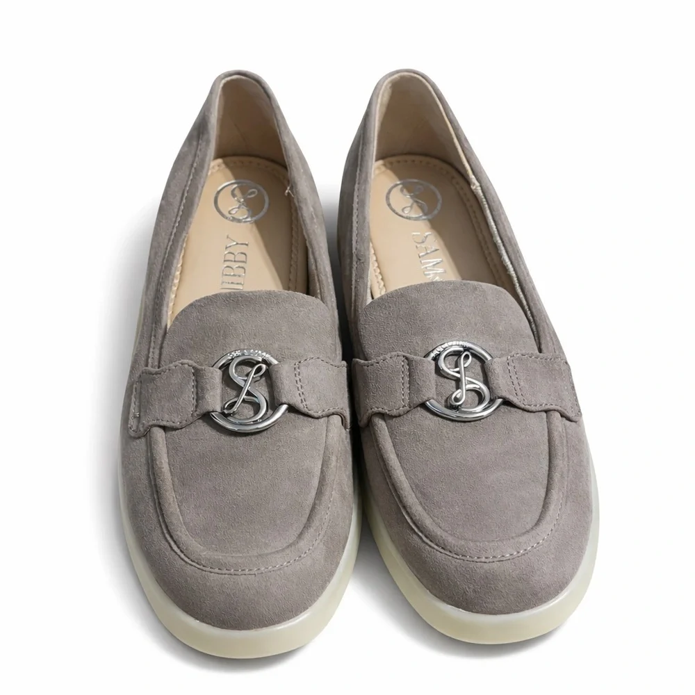 Sam & Libby Skylar Contrast Sole Moccasin Loafers Women’s 8.5 Slip On Logo